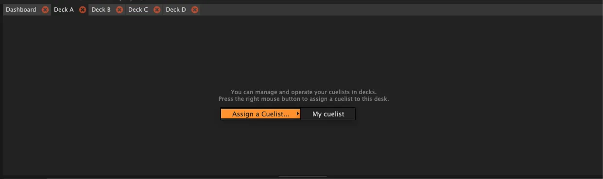 Assigner une cuelist à un deck