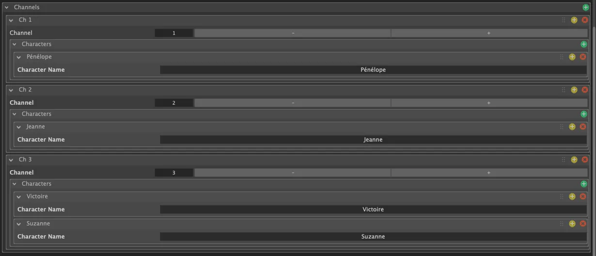 Configuration du mapping des canaux d'une interface Mixer