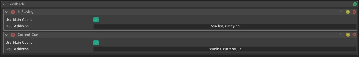Configuration du feedback d'une interface OSC