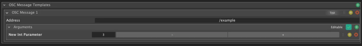 Configuration des templates de messages OSC
